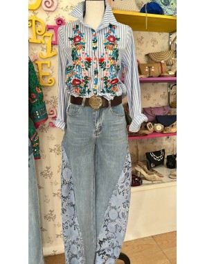 PANTALON ENCAJE VAQUERO