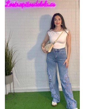 PANTALON ENCAJE VAQUERO