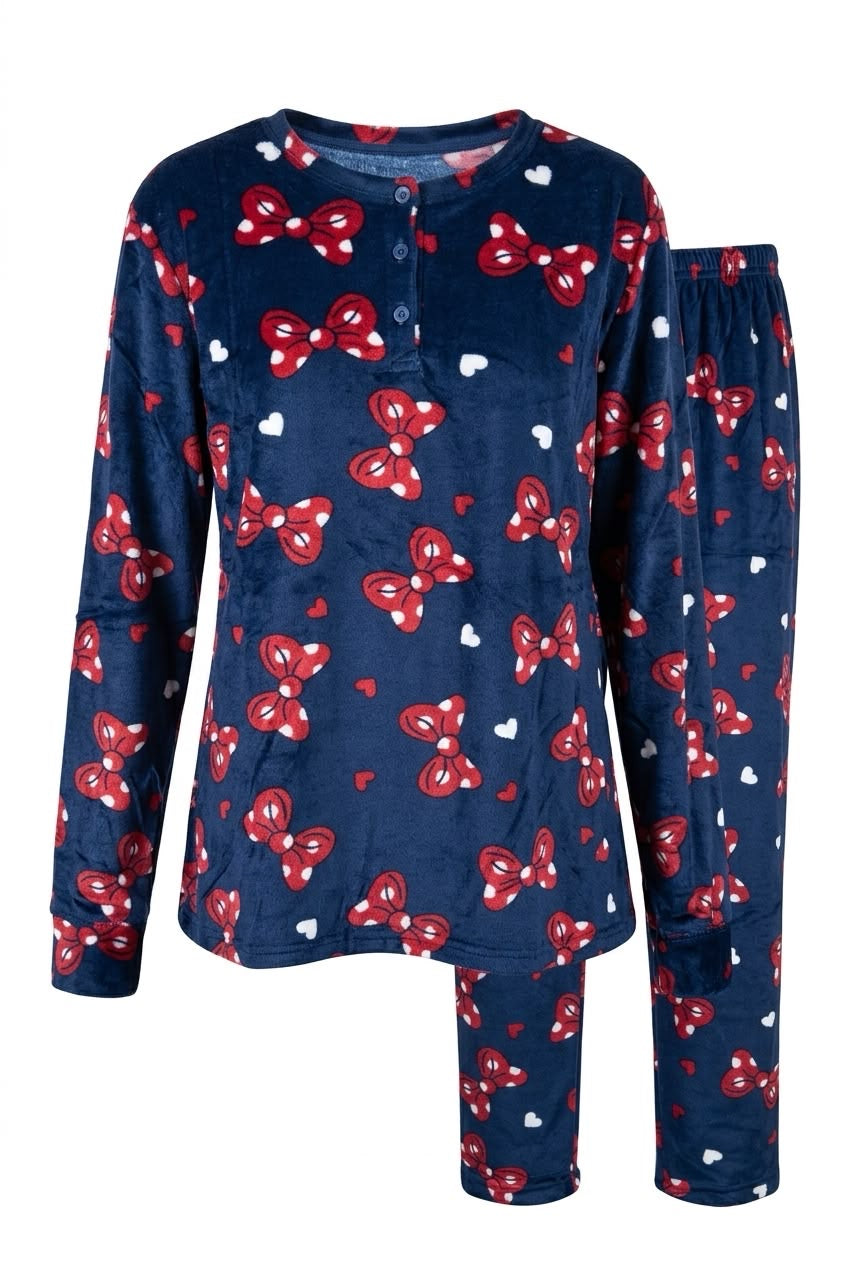 PIJAMA DE MUJER CON ESTAMPADO DE LAZOS