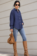 CAMISA DE RAYAS AZUL MARINO – NORA