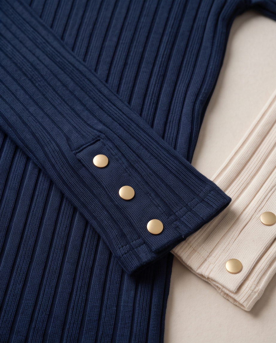 JERSEY DE PUNTO CON CUELLO SEMIALTO Y BOTONES – DINAMARCA