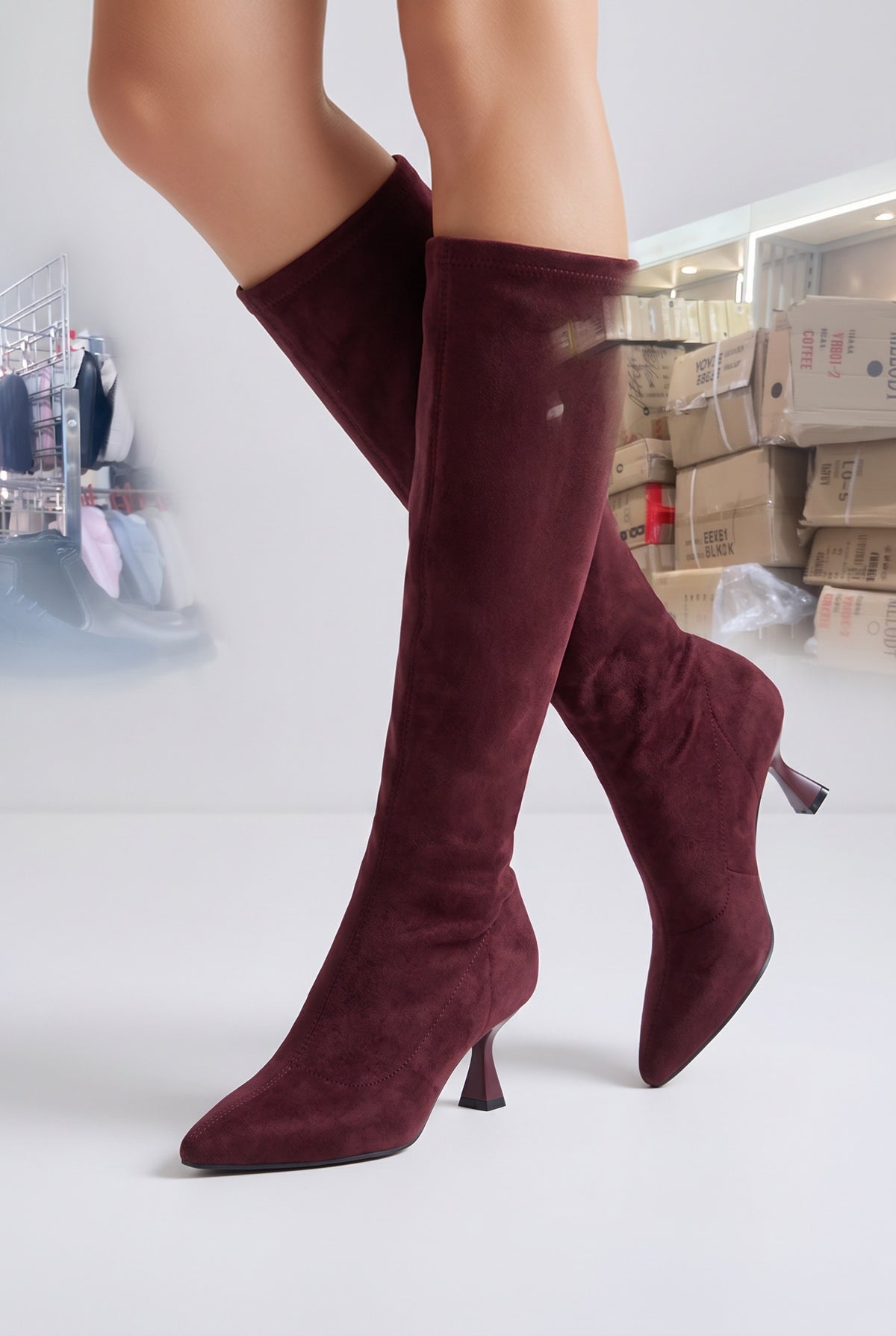 BOTA ALTA DE MUJER CON TACÓN FINO – BRUSELAS