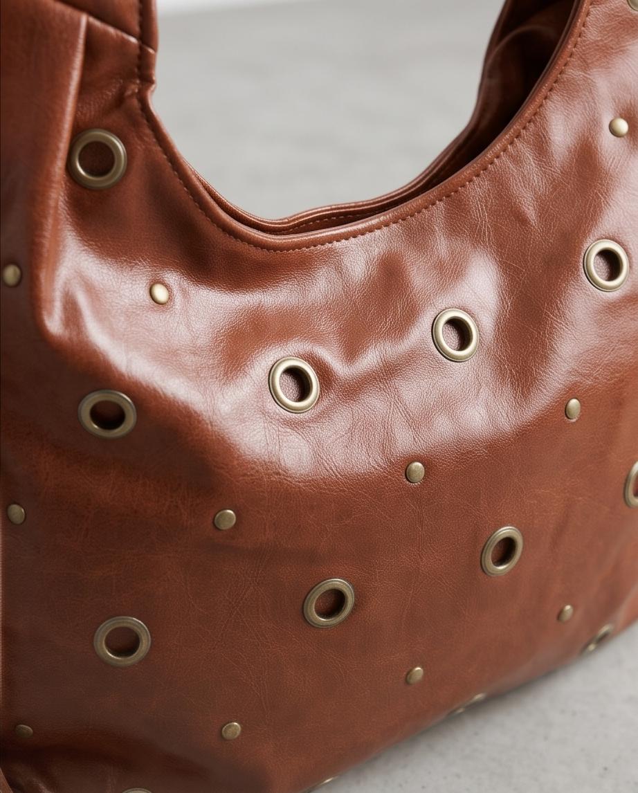 BOLSO DE MUJER CON FLECOS Y DETALLES METÁLICOS – BOHO