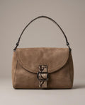 BOLSO DE MUJER VERDE CAQUI EFECTO ANTE CON DETALLES ANIMAL PRINT – LOLA
