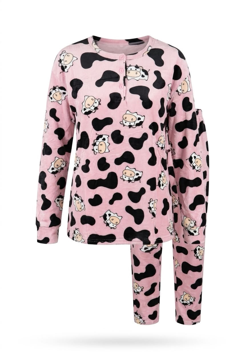 PIJAMA DE MUJER ESTAMPADO DE VACAS
